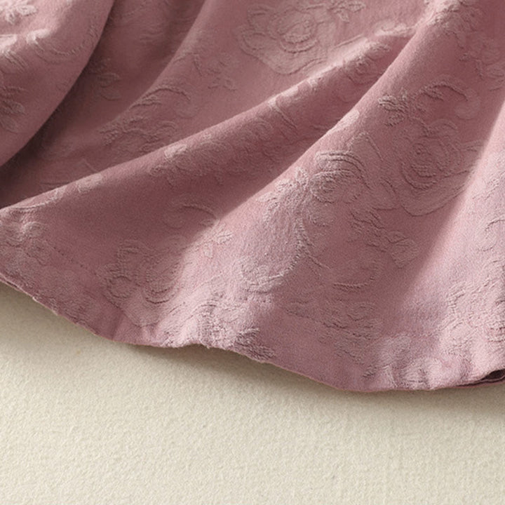 Camicia da donna in cotone e lino con bottoni, manica lunga, in jacquard con bottoni diagonali Buddha Stones - image 17