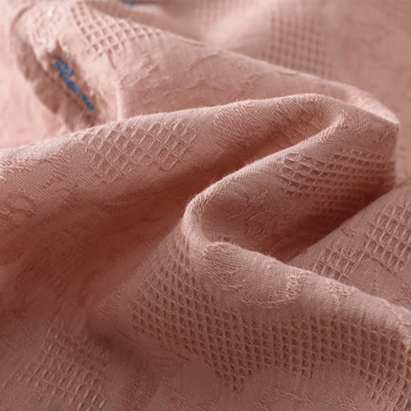 Camicia da donna in cotone a maniche lunghe con ricamo autunnale Buddha Stones, design asimmetrico, bottoni a rana - image 19