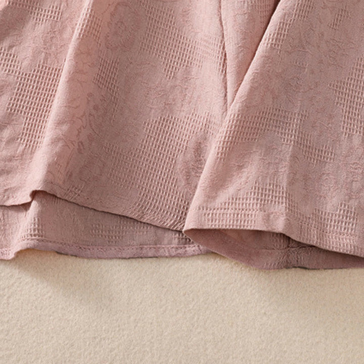 Camicia da donna in cotone a maniche lunghe con ricamo autunnale Buddha Stones, design asimmetrico, bottoni a rana - image 22