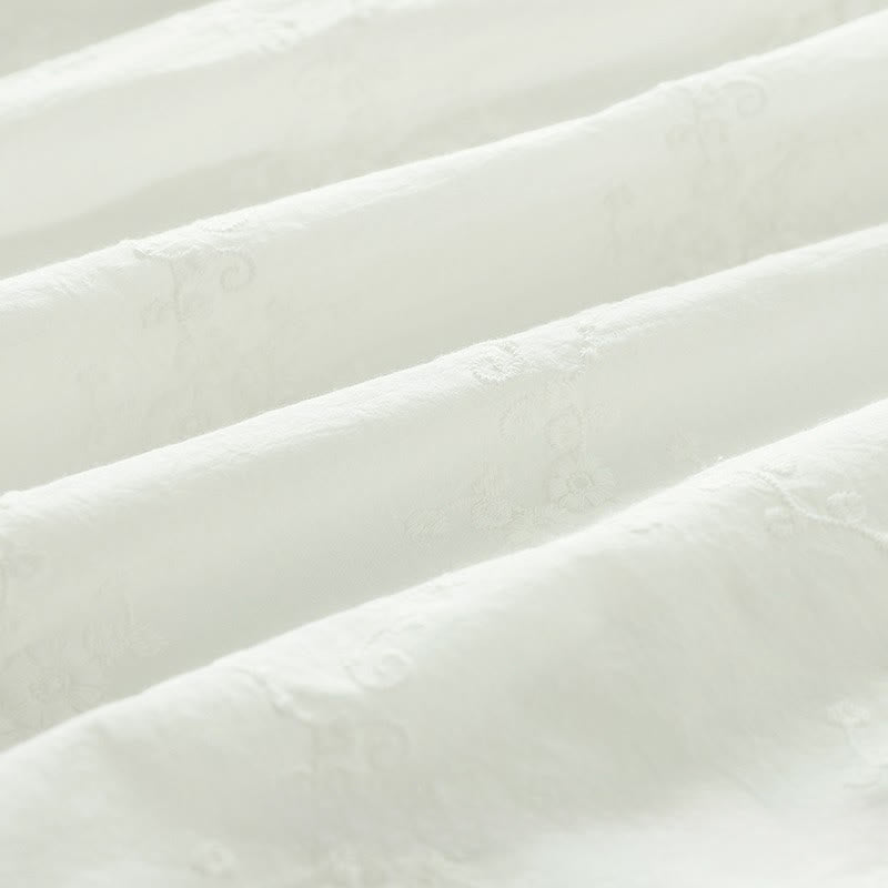 Camicia da donna in cotone a maniche lunghe con colletto arricciato, bottoni a rilievo ricamati con fiori Buddha Stones Fall - image 16