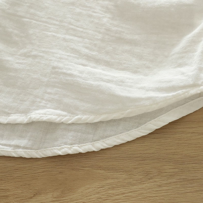 Camicia da donna in cotone a maniche lunghe con bottoni ricamati floreali colorati bianchi Buddha Stones Fall - image 11