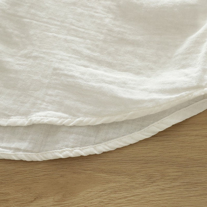 Camicia da donna in cotone a maniche lunghe con bottoni ricamati floreali colorati bianchi Buddha Stones Fall - image 11