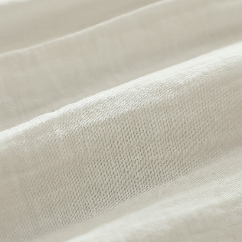 Camicia da donna in cotone a maniche lunghe con bottoni ricamati floreali colorati bianchi Buddha Stones Fall - image 13