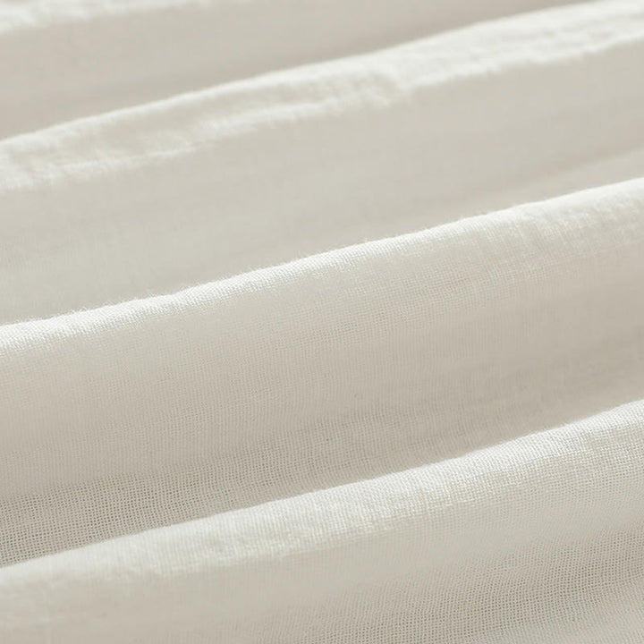 Camicia da donna in cotone a maniche lunghe con bottoni ricamati geometrici bianchi Buddha Stones Fall - image 13