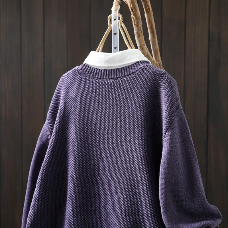 Cardigan lavorato a maglia a maniche lunghe in cotone con bottoni ricamati floreali con Buddha Stones da donna - image 8