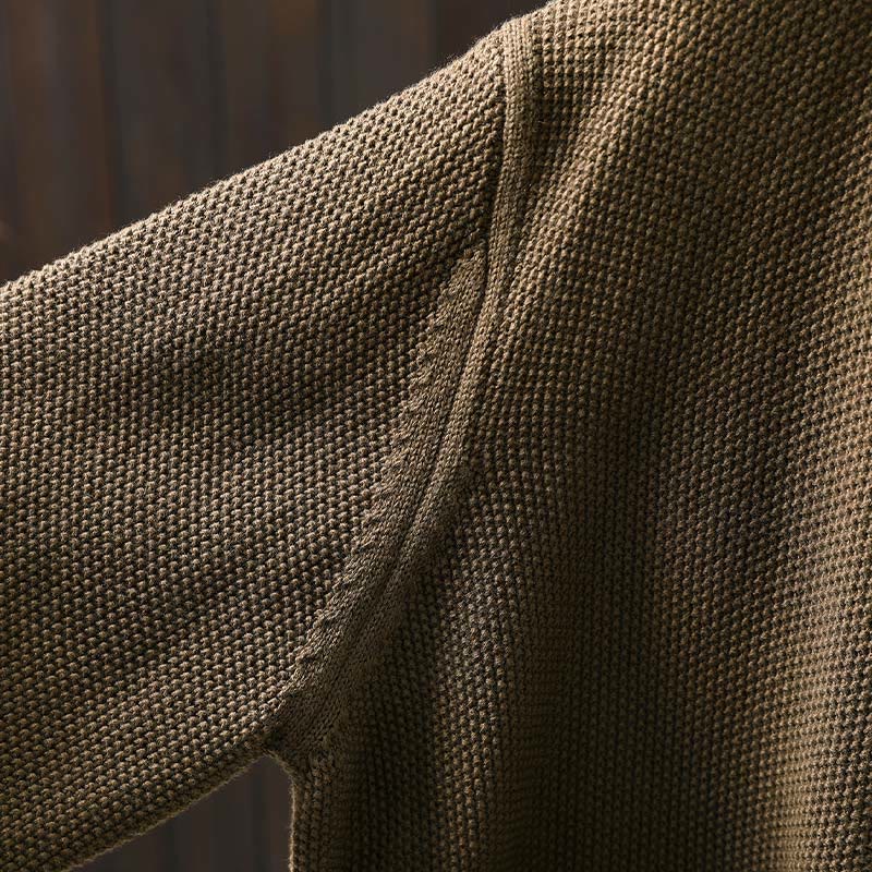 Cardigan lavorato a maglia a maniche lunghe in cotone con bottoni floreali autunnali Buddha Stones da donna - image 14