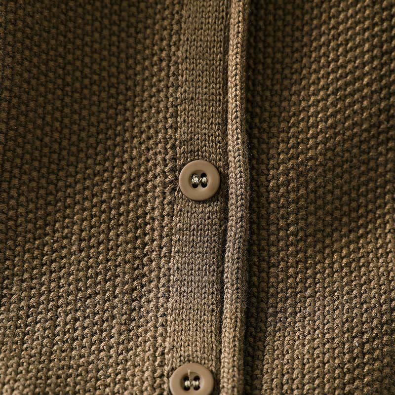 Cardigan lavorato a maglia a maniche lunghe in cotone con bottoni floreali autunnali Buddha Stones da donna - image 9