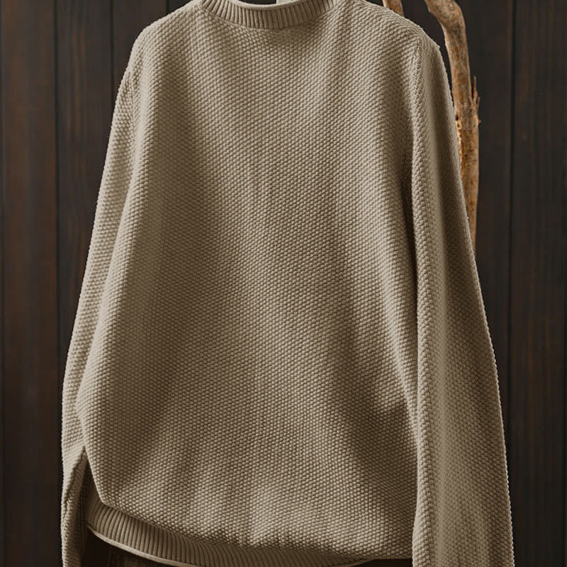 Maglione lavorato a maglia da donna a maniche lunghe in cotone con scollo a V e bottoni colorati, motivo Buddha Stones Fall - image 2