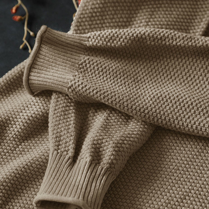 Maglione lavorato a maglia da donna a maniche lunghe in cotone con scollo a V e bottoni colorati, motivo Buddha Stones Fall - image 4