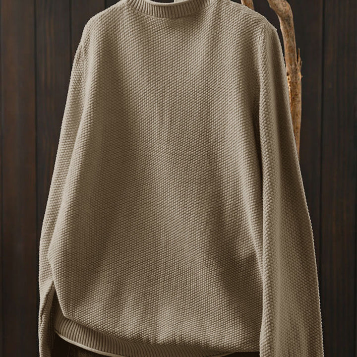 Maglione lavorato a maglia da donna a maniche lunghe in cotone con scollo a V e bottoni colorati, motivo Buddha Stones Fall - image 2