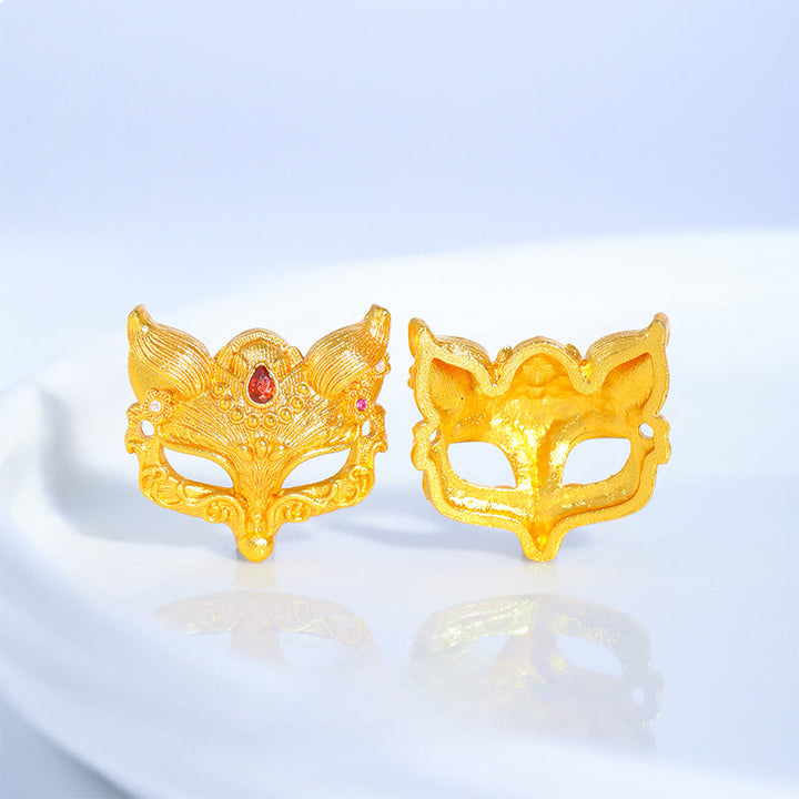 Bracciale portafortuna con corda viola intrecciata, ciondolo a forma di campana di volpe in ottone placcato oro 24k con carattere Fu Buddha Stones - image 4