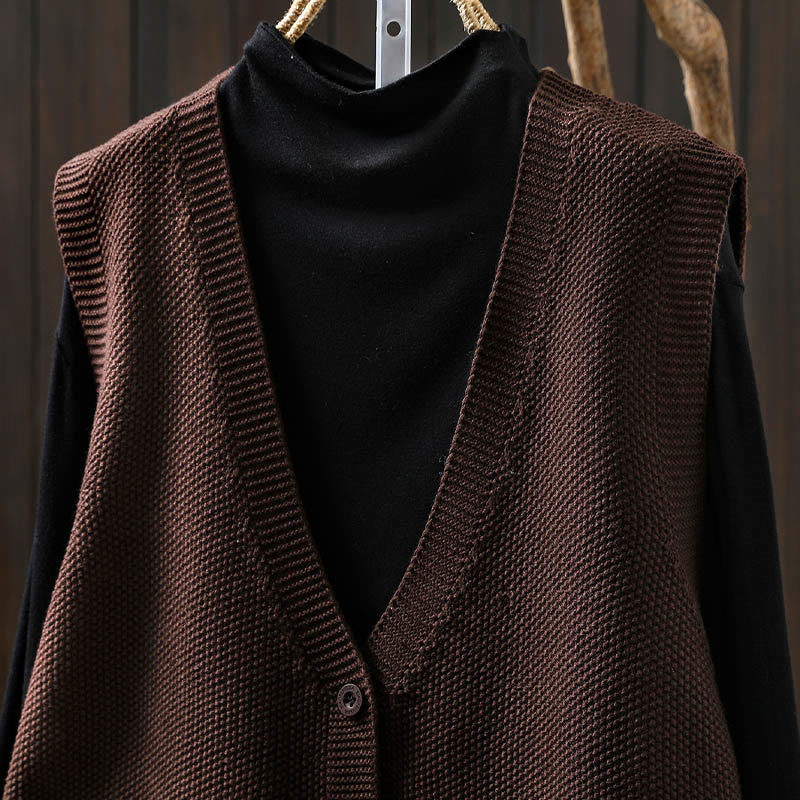 Gilet da donna in maglia di cotone senza maniche con ricamo a forma di albero di coniglio , Buddha Stones - image 22