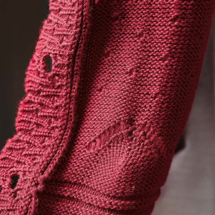 Cardigan lavorato a maglia a maniche lunghe in cotone con bottoni in pizzo autunnale Buddha Stones da donna con tasche - image 10