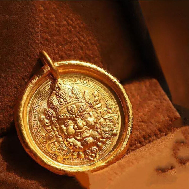 Collana con ciondolo a catena in rame Jambhala giallo Buddha Stones e ricchezza e prosperità - image 0