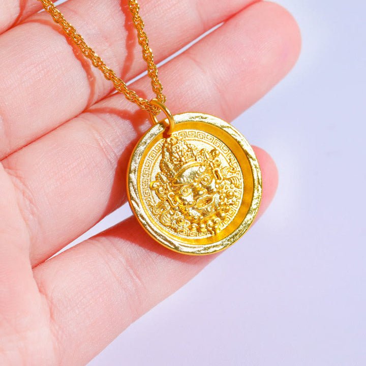 Collana con ciondolo a catena in rame Jambhala giallo Buddha Stones e ricchezza e prosperità - Jambhala giallo - image 1