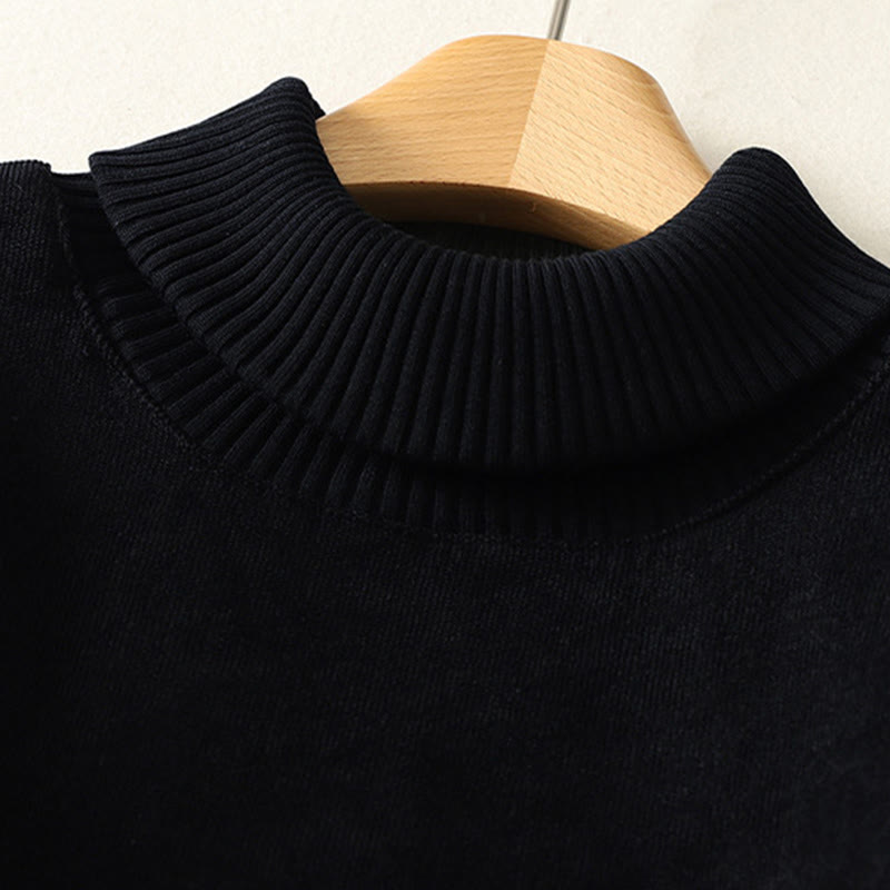 Abito midi da donna in caldo cotone con collo alto e maniche lunghe, con tasche, Buddha Stones - image 22