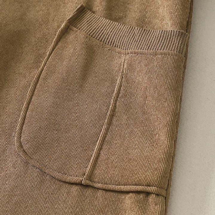 Abito midi da donna in caldo cotone con collo alto e maniche lunghe, con tasche, Buddha Stones - image 3