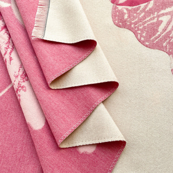 Sciarpa morbida con motivo a scialle, motivo a Buddha Stones invernale, uccelli, fiori di loto e foglie - image 7