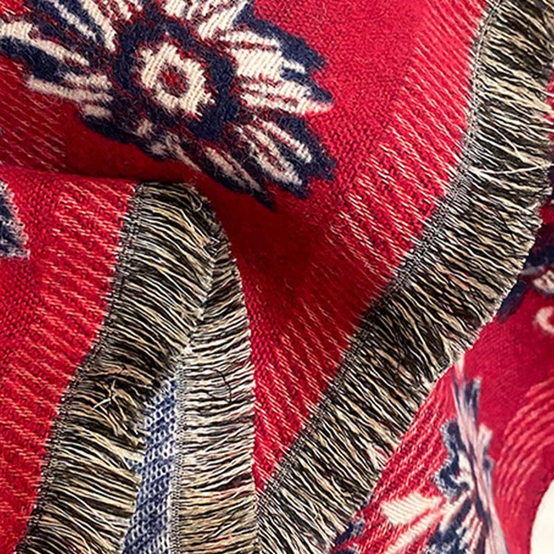 Sciarpa calda e accogliente con motivo a foglie di anacardi e fiori Buddha Stones Fall - image 8