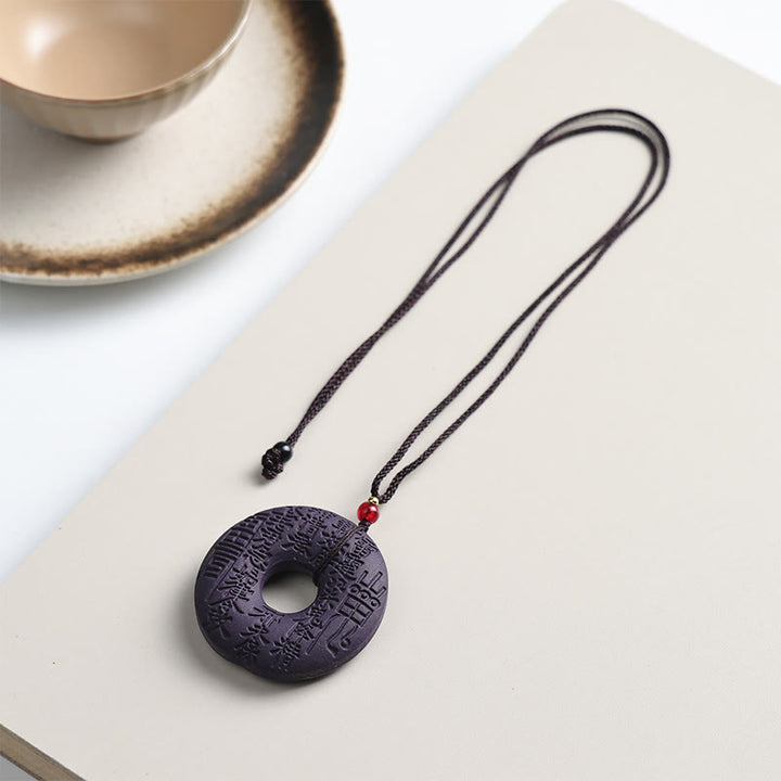 Collana con ciondolo a forma di ciondolo a forma di farfalla con maschera di volpe Buddha Stones , fibbia della pace e fortuna - Fibbia della pace - image 18