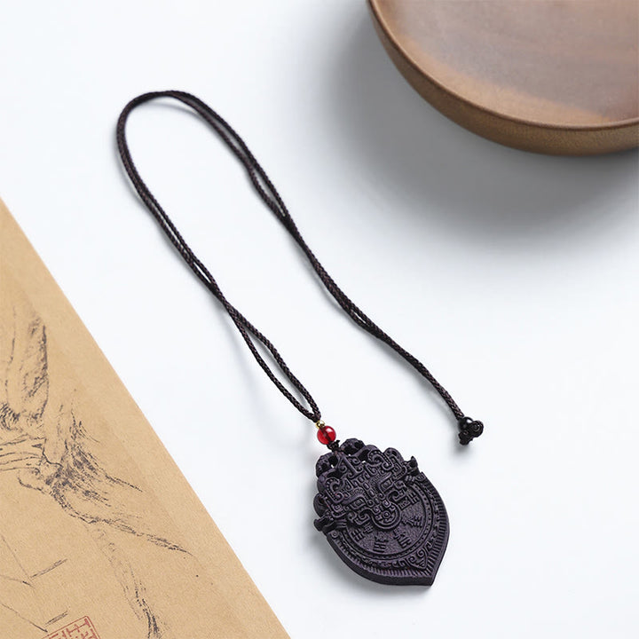 Collana con ciondolo a forma di ciondolo a forma di farfalla con maschera di volpe Buddha Stones , fibbia della pace e fortuna - Taotie - image 16