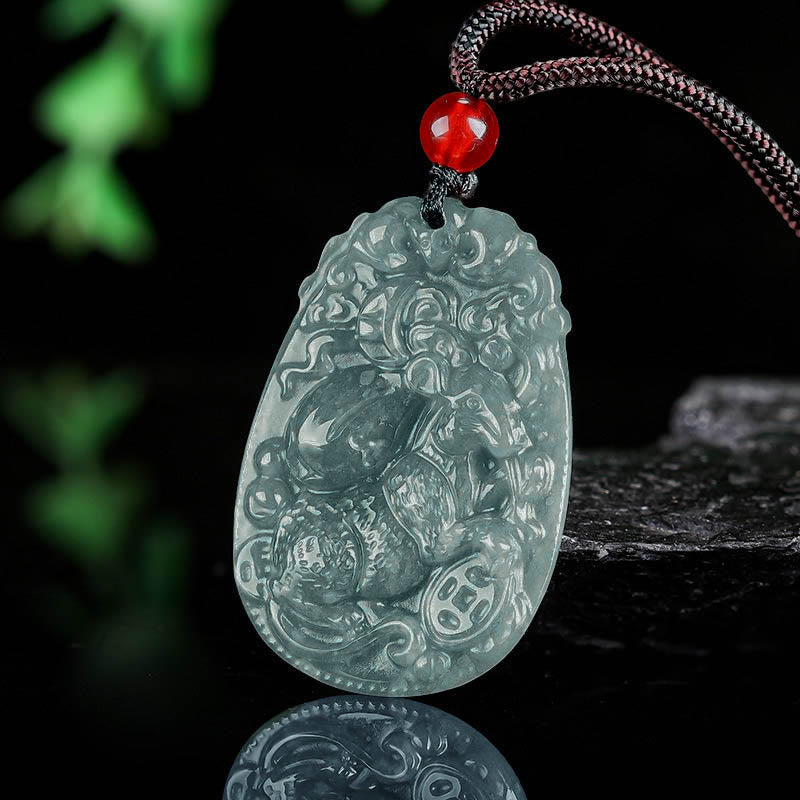 Collana con ciondolo in corda con Buddha Stones, zodiaco cinese, giada, anno del cavallo, fortuna - image 7