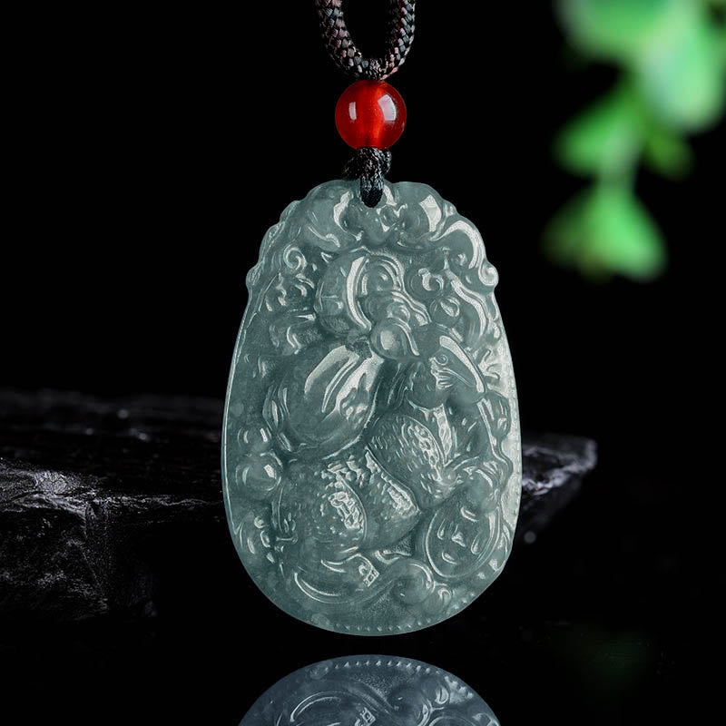 Collana con ciondolo in corda con Buddha Stones, zodiaco cinese, giada, anno del cavallo, fortuna - image 8
