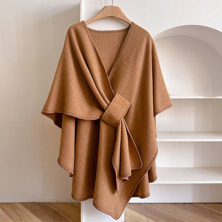 Sciarpa scialle calda e accogliente in tinta unita invernale Buddha Stones - SandyBrown - 160*110 cm - image 3