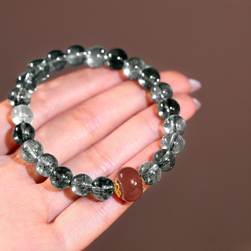 Braccialetto positivo in agata rossa fantasma verde Buddha Stones - image 3