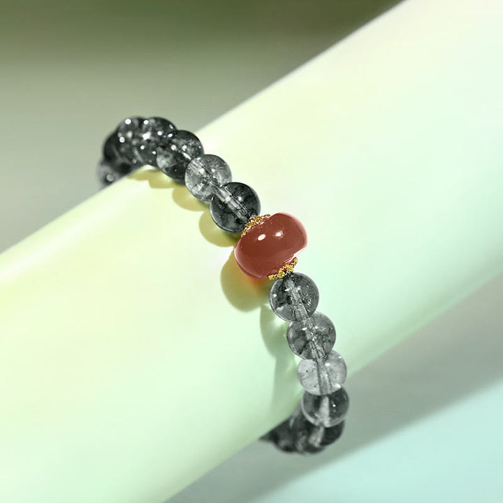 Braccialetto positivo in agata rossa fantasma verde Buddha Stones - image 9