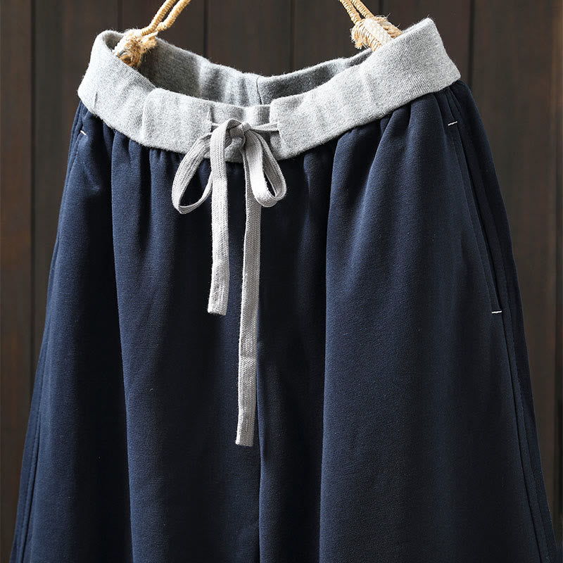 Pantaloni da donna in cotone con tasche e tinta unita Buddha Stones Fall - image 1