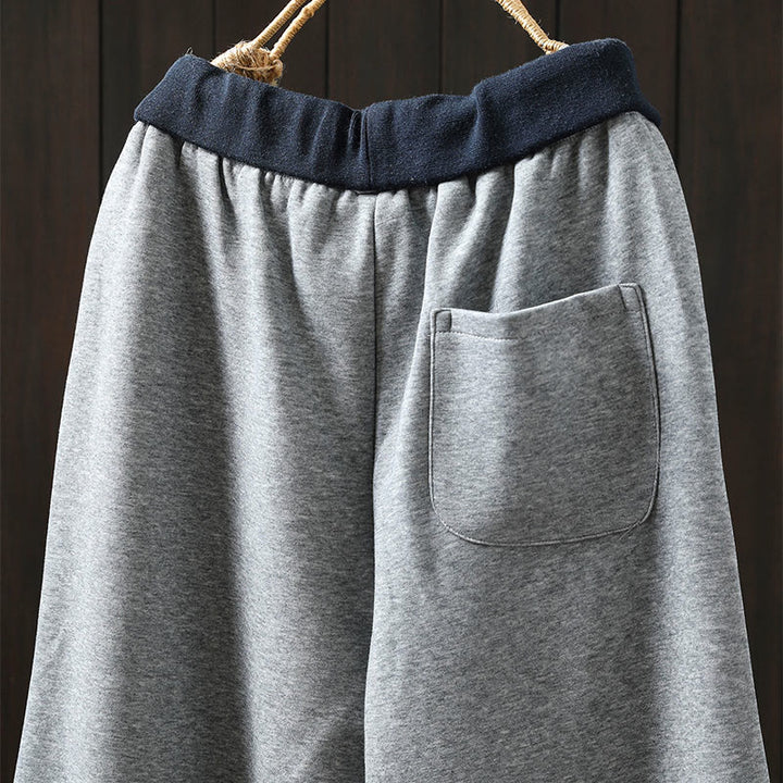 Pantaloni da donna in cotone con tasche e tinta unita Buddha Stones Fall - image 5