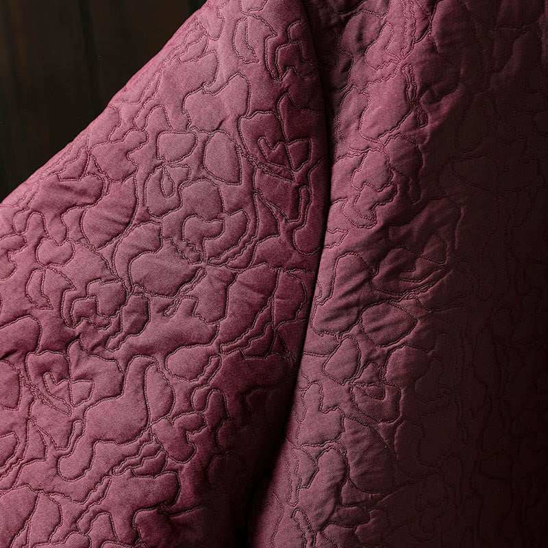 Giacca da donna in cotone jacquard di media lunghezza con bottoni autunnali, maniche lunghe e tasche , Buddha Stones - image 4