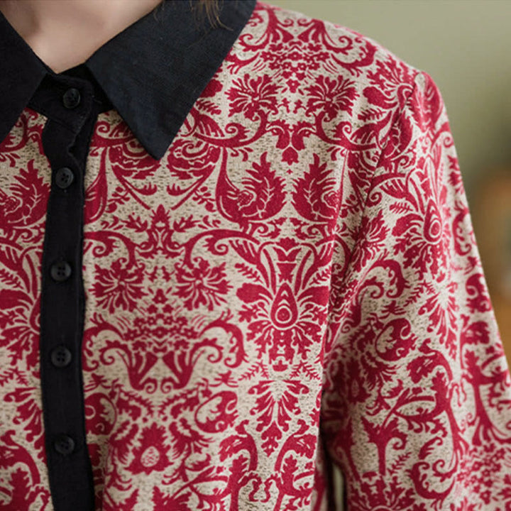 Abito midi in cotone con maniche lunghe, coulisse e tasche, con stampa etnica Buddha Stones - image 13