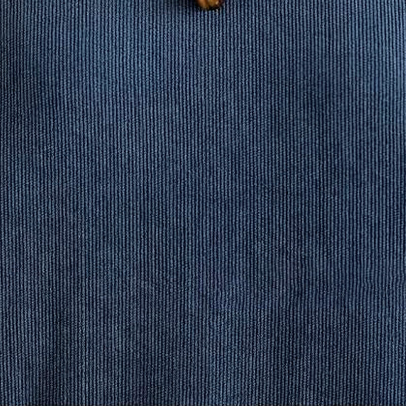 Abito midi in velluto a coste blu scuro con maniche lunghe e tasche Buddha Stones Fall Plain - image 9