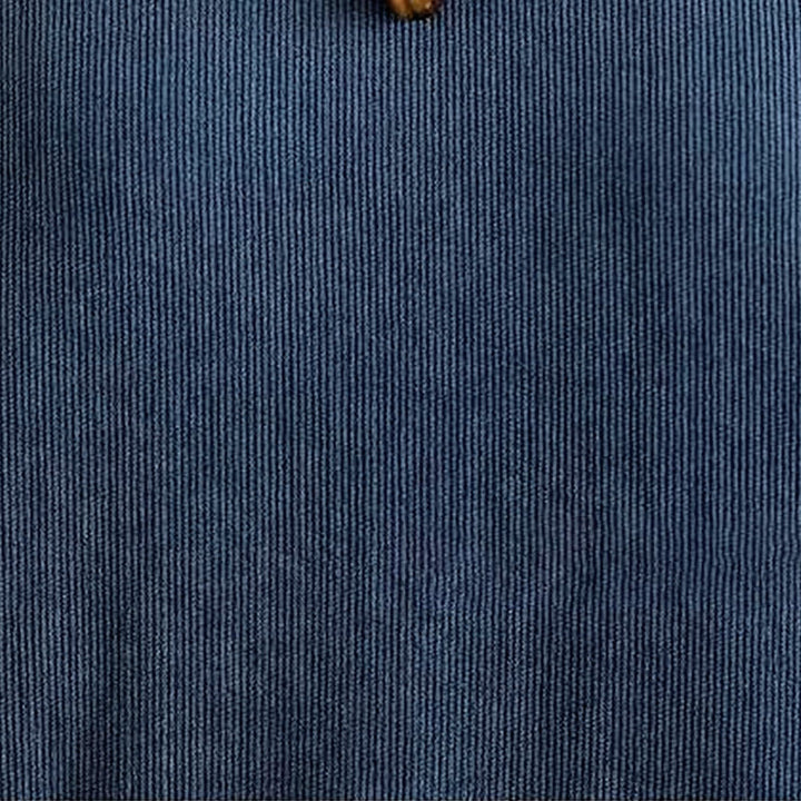 Abito midi in velluto a coste blu scuro con maniche lunghe e tasche Buddha Stones Fall Plain - image 9