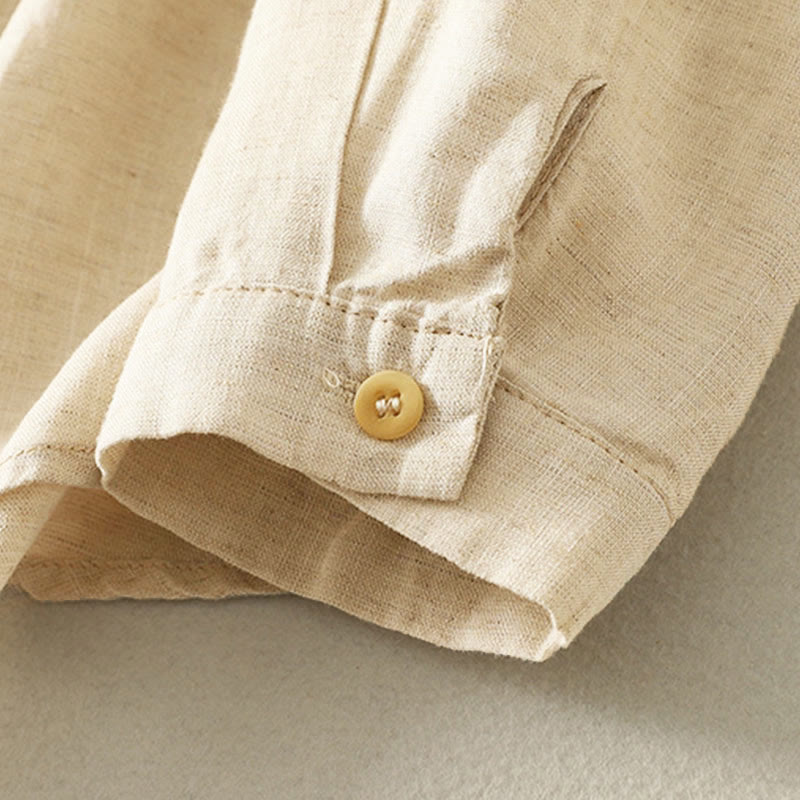 Camicia da donna a maniche lunghe con bottoni e fiori ricamati primaverili Buddha Stones - image 9