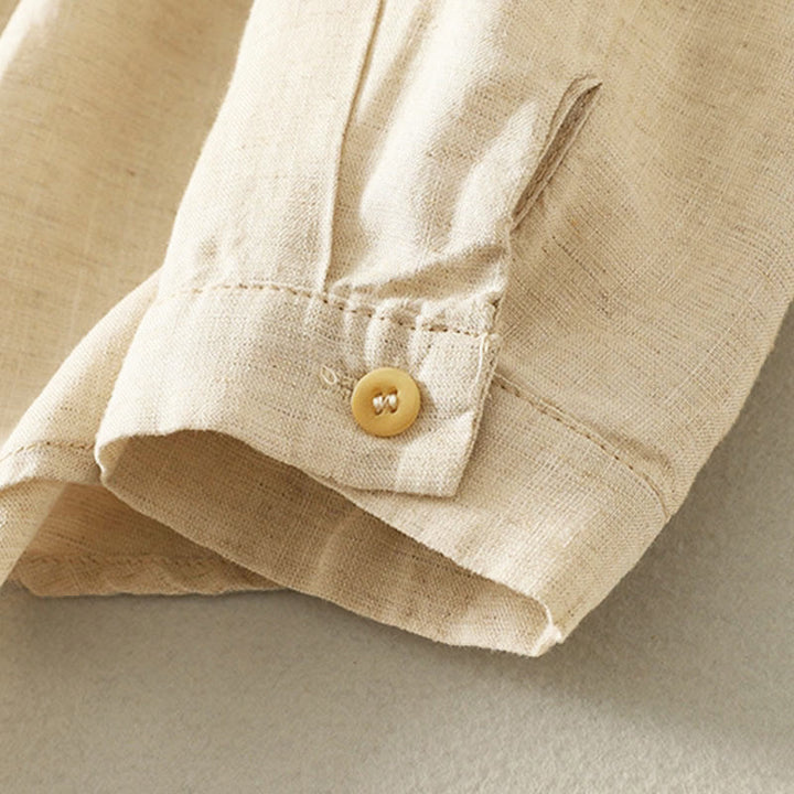 Camicia da donna a maniche lunghe con bottoni e fiori ricamati primaverili Buddha Stones - image 9