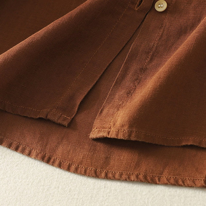 Camicia da donna a maniche lunghe con bottoni e fiori ricamati primaverili Buddha Stones - image 15