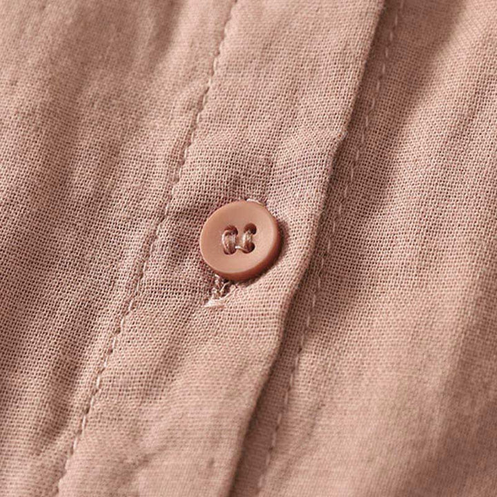 Camicia da donna a maniche lunghe con risvolto, motivo a tralci di fiori ricamati con Buddha Stones - image 11