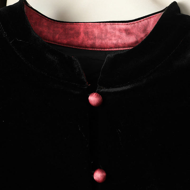 Giacca spessa a maniche lunghe da donna con motivo floreale appeso a Buddha Stones  - image 5