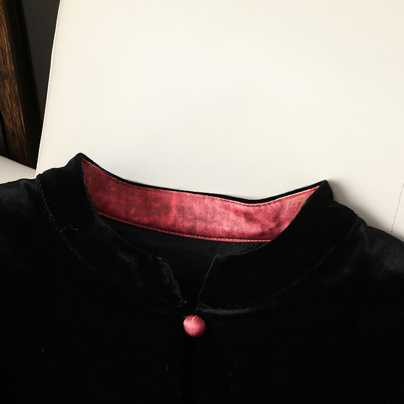 Giacca spessa a maniche lunghe da donna con motivo floreale appeso a Buddha Stones  - image 4