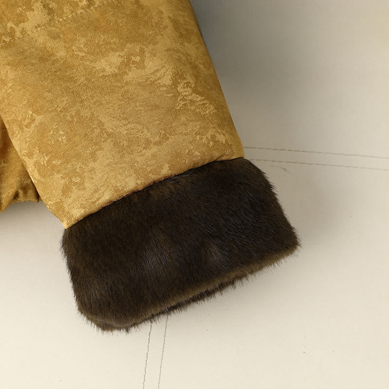 Giacca da donna in jacquard con maniche lunghe e tasche, motivo scuro con bottoni a rana Buddha Stones - image 4