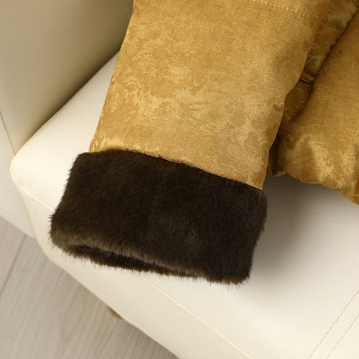 Giacca da donna in jacquard con maniche lunghe e tasche, motivo scuro con bottoni a rana Buddha Stones - image 5