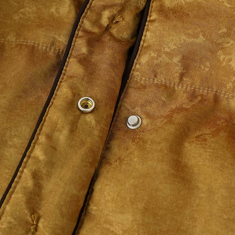 Giacca da donna in jacquard con maniche lunghe e tasche, motivo scuro con bottoni a rana Buddha Stones - image 7