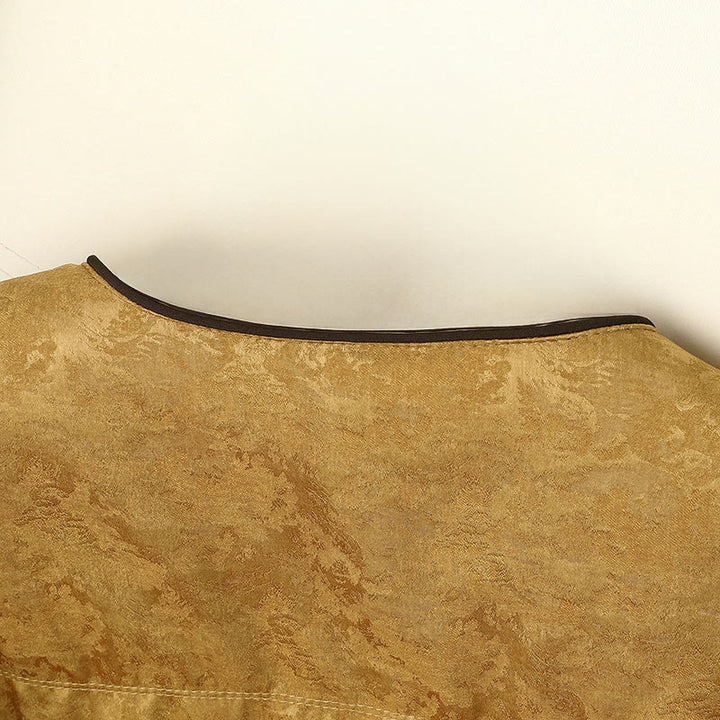 Giacca da donna in jacquard con maniche lunghe e tasche, motivo scuro con bottoni a rana Buddha Stones - image 3