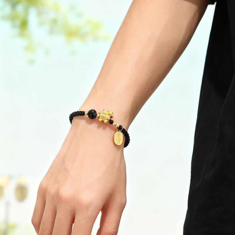 Braccialetto con cordino in argento sterling 999 Buddha Stones, simbolo di pace e ricchezza, anno del cavallo - image 9