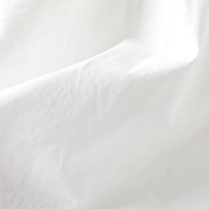 Camicia da donna in cotone a maniche lunghe con bottoni e motivo a pieghe a fisarmonica bianca Buddha Stones Fall - image 12