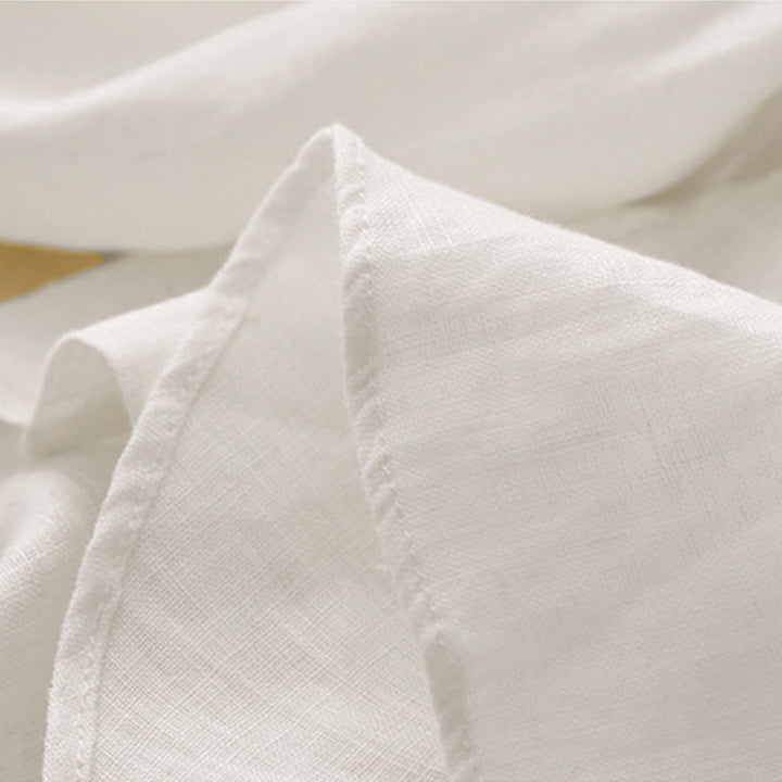 Camicia da donna in cotone a maniche lunghe con scollo rotondo e bottoni, tinta unita, motivo Buddha Stones - image 14