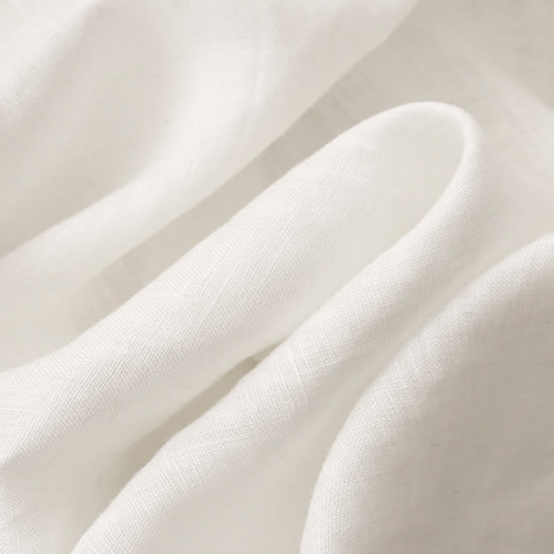 Camicia da donna in cotone a maniche lunghe con scollo rotondo e bottoni, tinta unita, motivo Buddha Stones - image 12